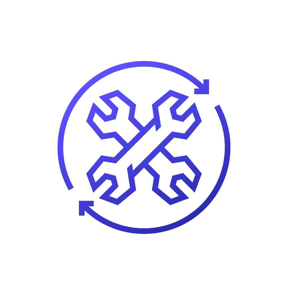 repair process icon on white vector