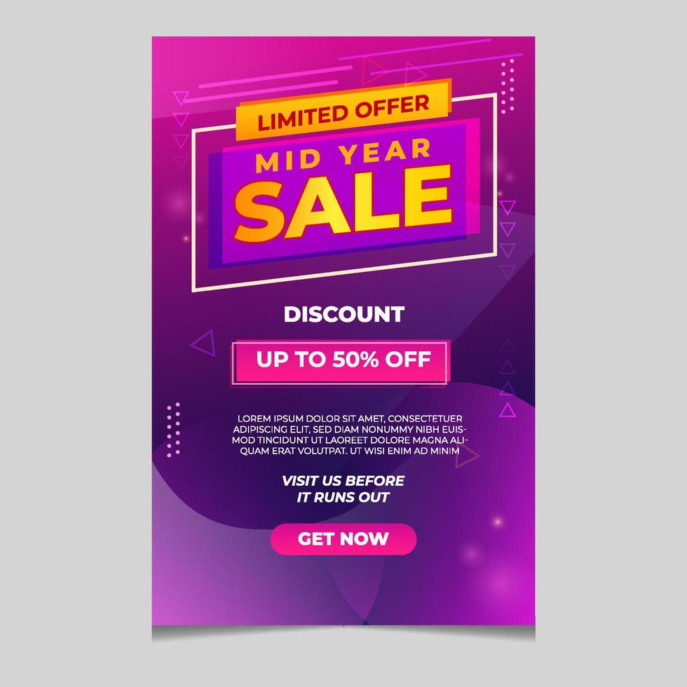 Modern Mid Year Sale Poster vector