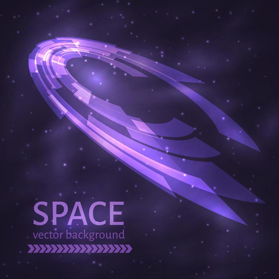 Space glowing stars cosmic background.  Ultra violet futuristic abstract backdrop. Science concept.  Universe vector illustration. Easy to edit design template for your projects.