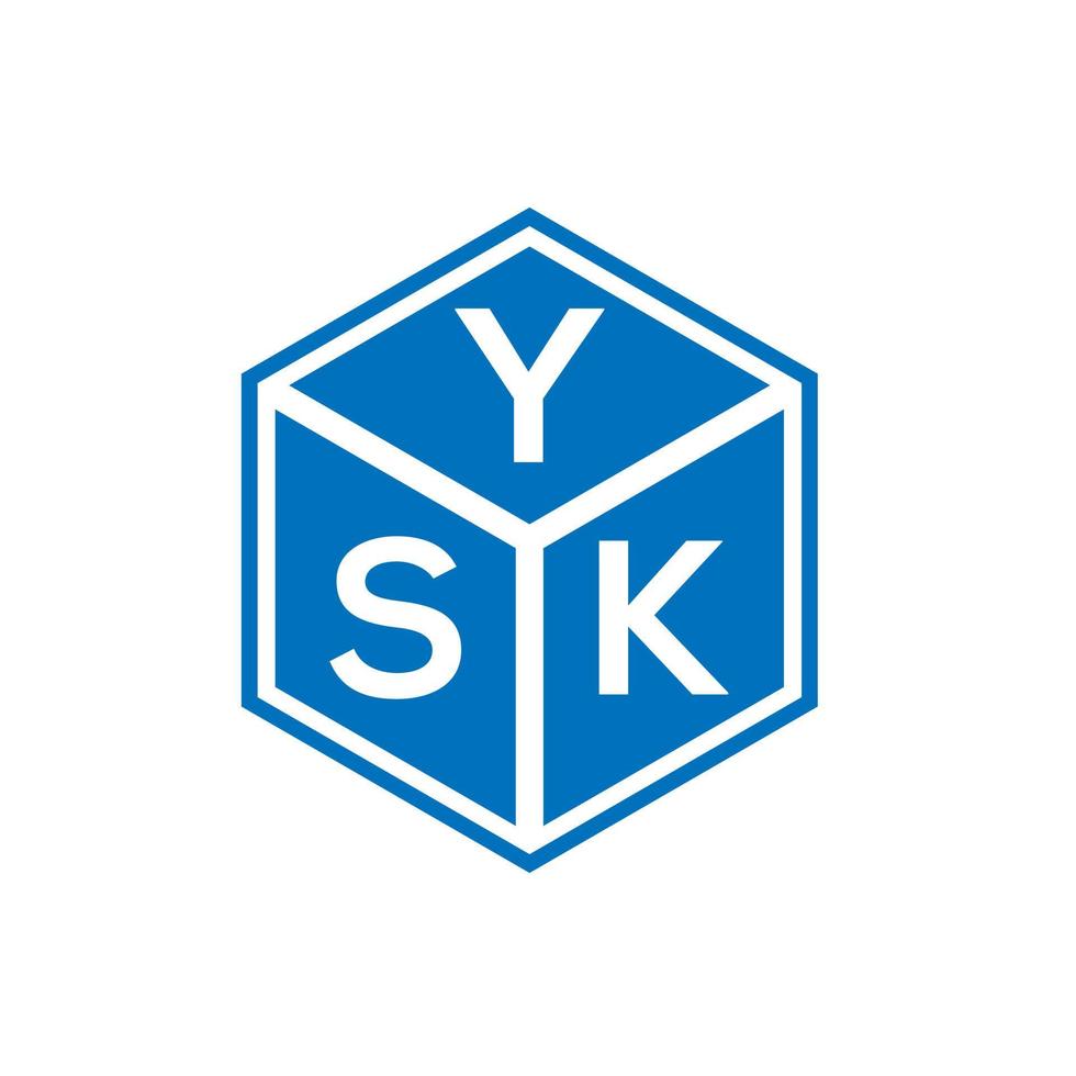 YSK letter logo design on white background. YSK creative initials letter logo concept. YSK letter design. vector