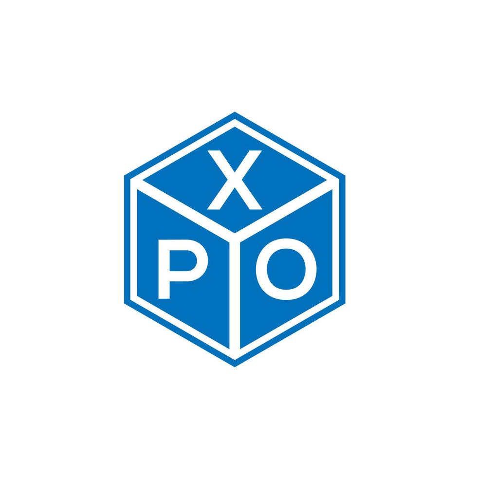 diseño de logotipo de letra xpo sobre fondo blanco. concepto de logotipo de letra inicial creativa xpo. diseño de carta xpo. vector