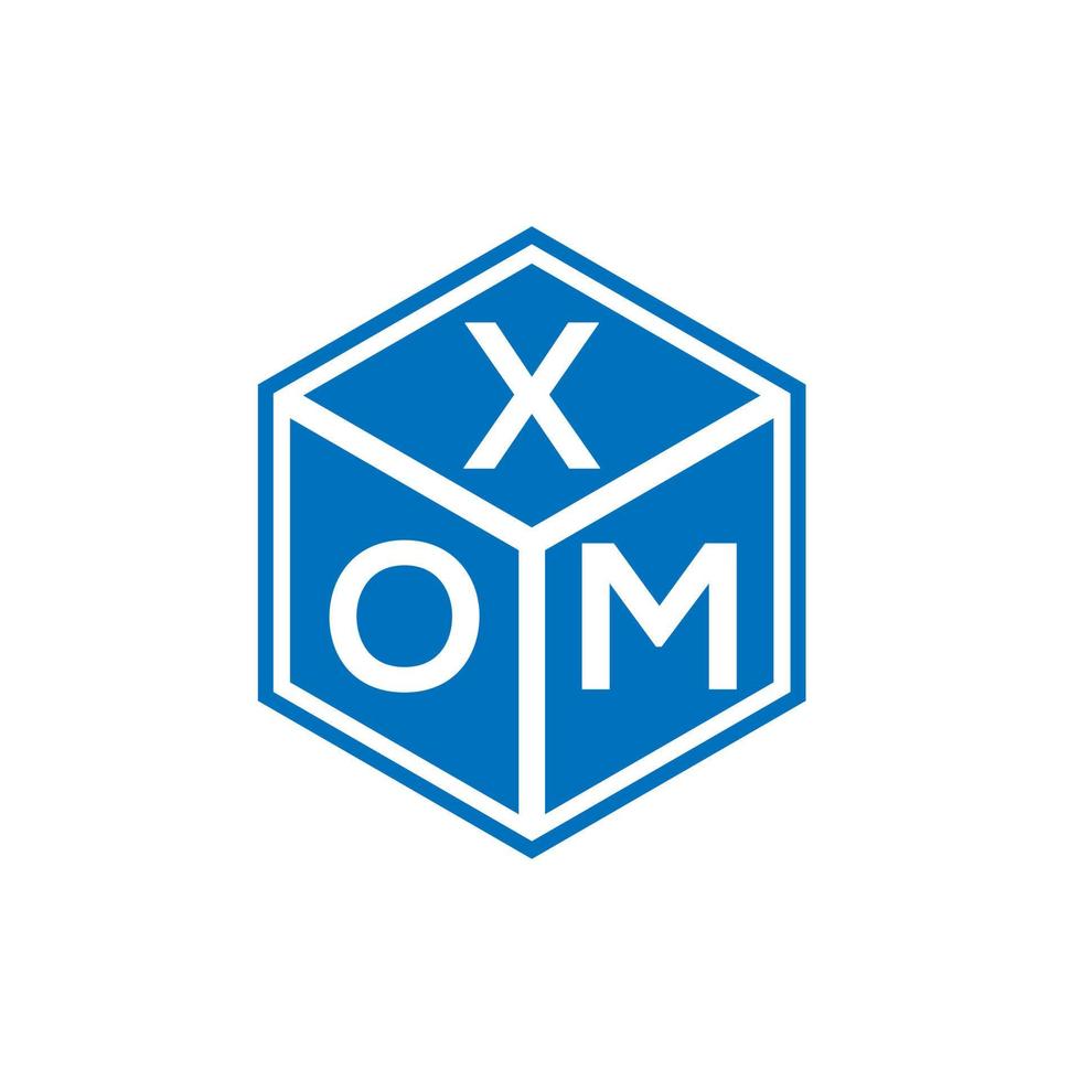 diseño del logotipo de la letra xom sobre fondo blanco. concepto de logotipo de letra de iniciales creativas de xom. diseño de letras xom. vector