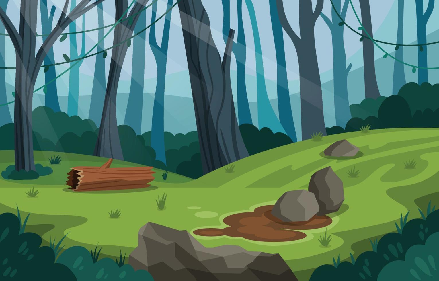 fondo de bosque de verano vector