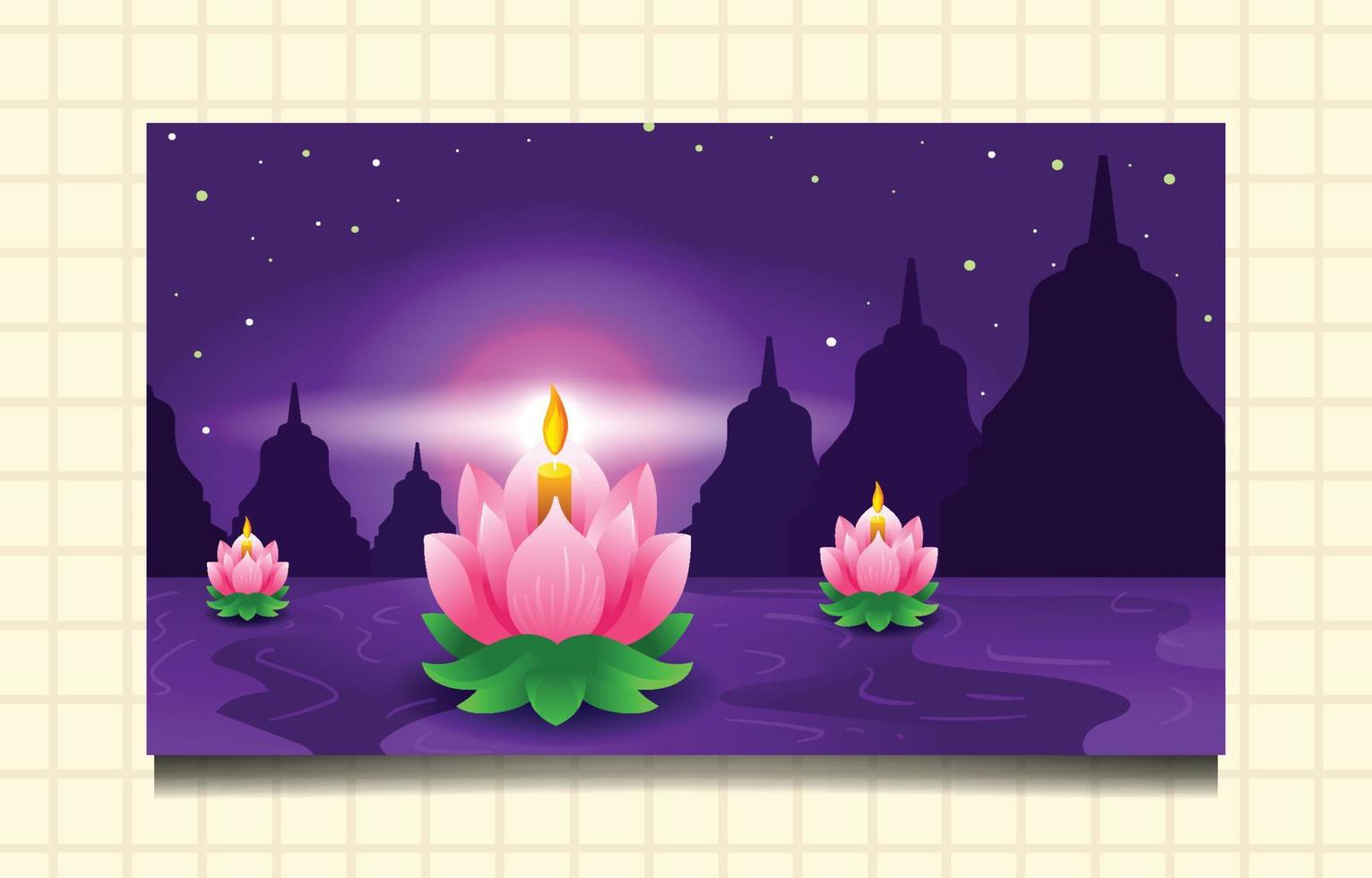 Vesak Day Celebration Background vector