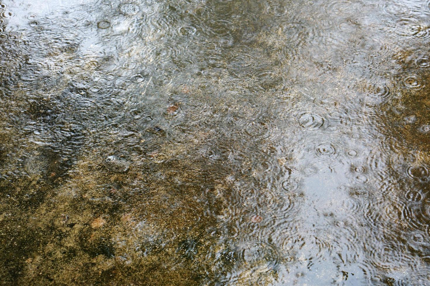 cement road floor on rainy day photo