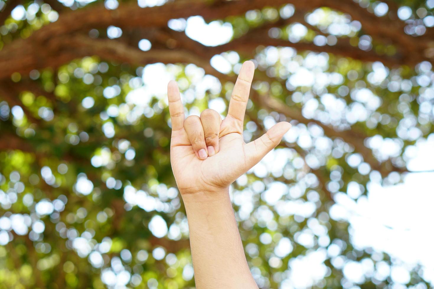 human hand heart green bokeh background photo