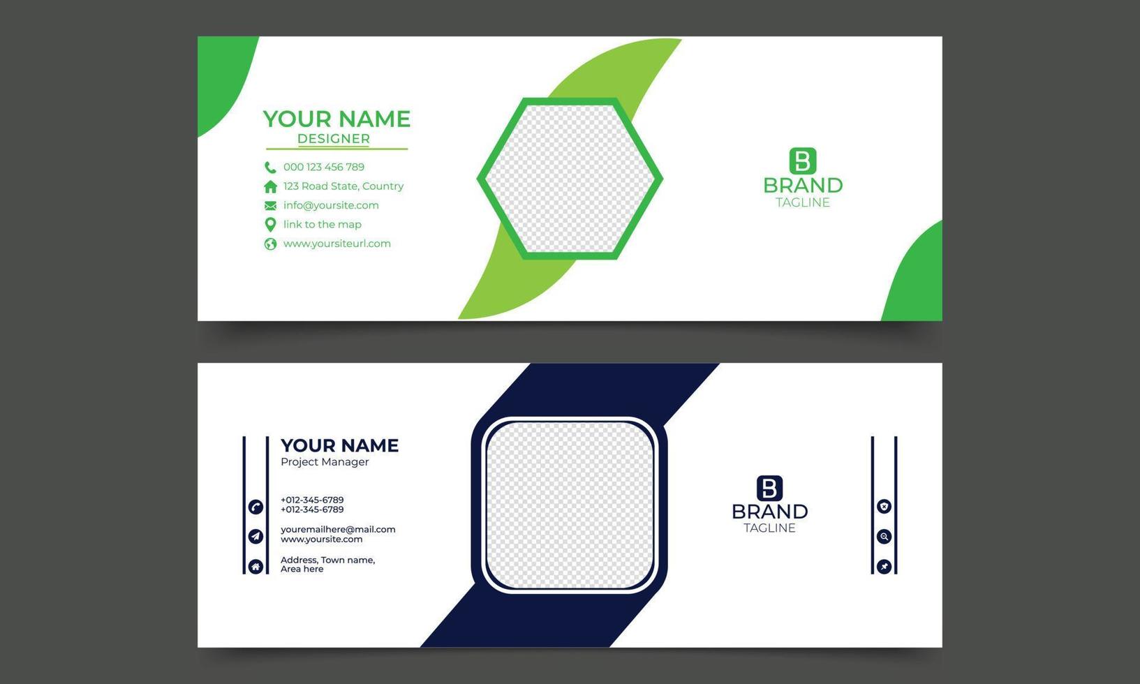 Email signature design. electronic email signature template or email footer vector
