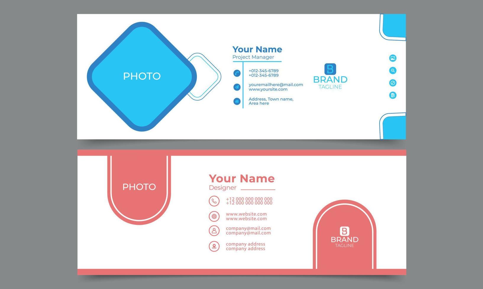 Email signature design. electronic email signature template or email footer vector