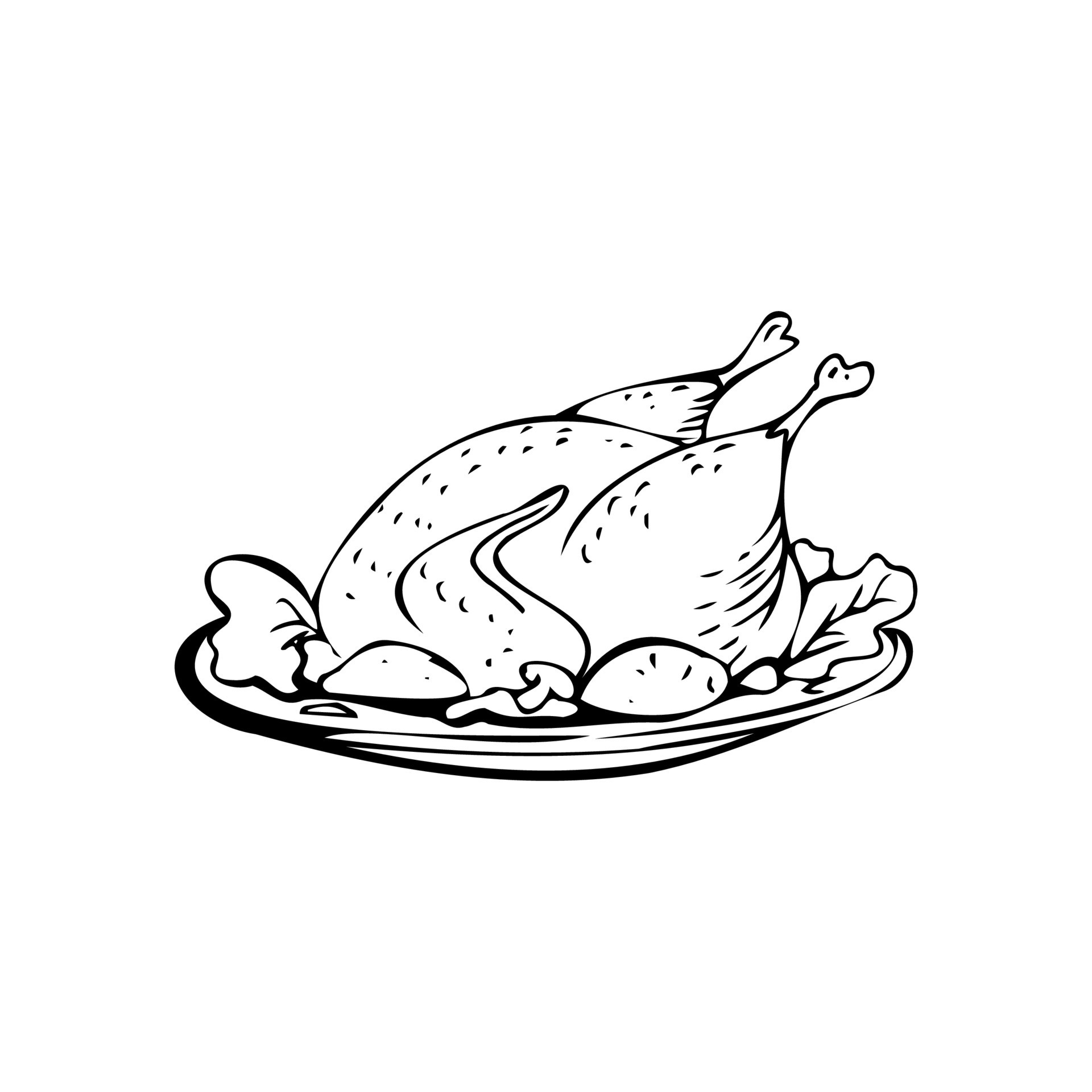 Fried Chicken Clip Art Black And White