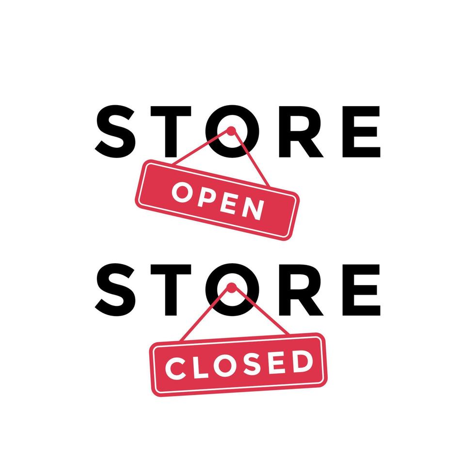 A business sign that says open and close pictures of various business opening and closing signs vector