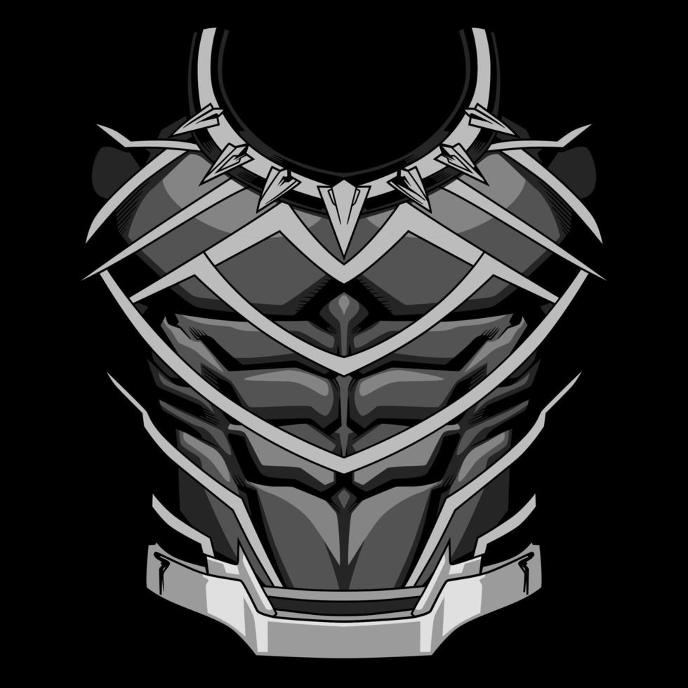 plantilla de diseño de camiseta muscular abstracta. ilustración vectorial en blanco y negro vector