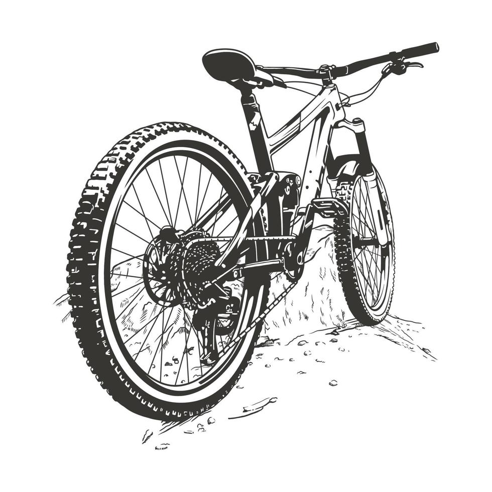 Sketch mountain bike competition hand draw Vector Image