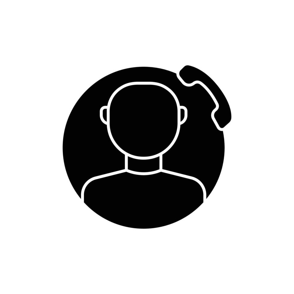 customer service icon. call center. people with phone. glyph  icon style. suitable for Customer relationship management. business website icon. simple design editable. Design template vector