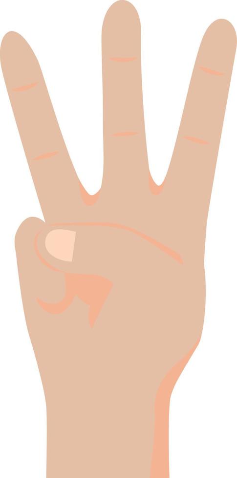 Hand in different position, sign. vector