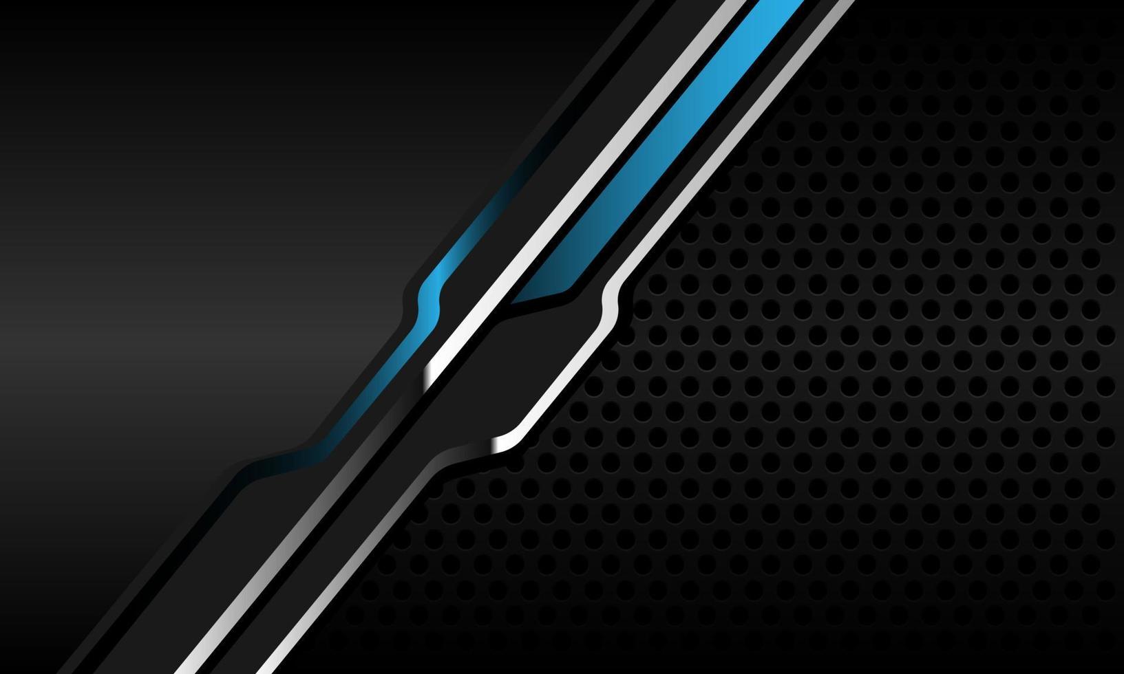Abstract blue black metallic cyber slash on circle mesh with blank space design modern technology futuristic background vector