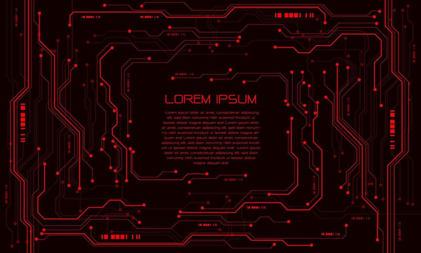Abstract red circuit cyber technology futuristic with simple text design modern creative background vector