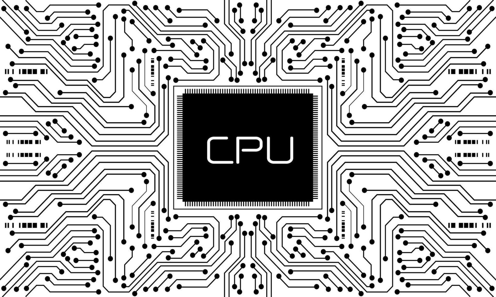 Technology black white circuit microprocessor cyber futuristic pattern design creative background vector