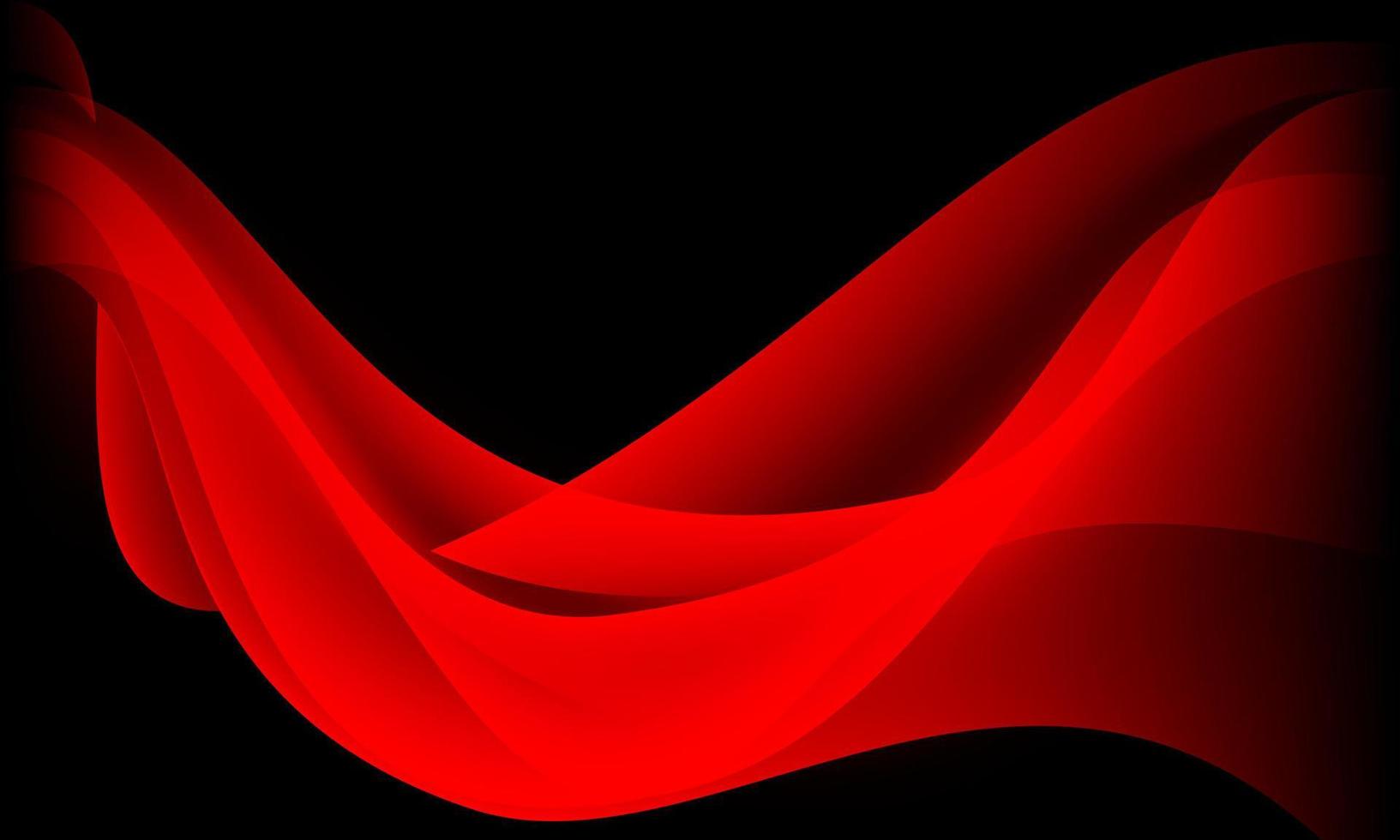 Abstract red wave curve on black design modern luxury futuristic background vector
