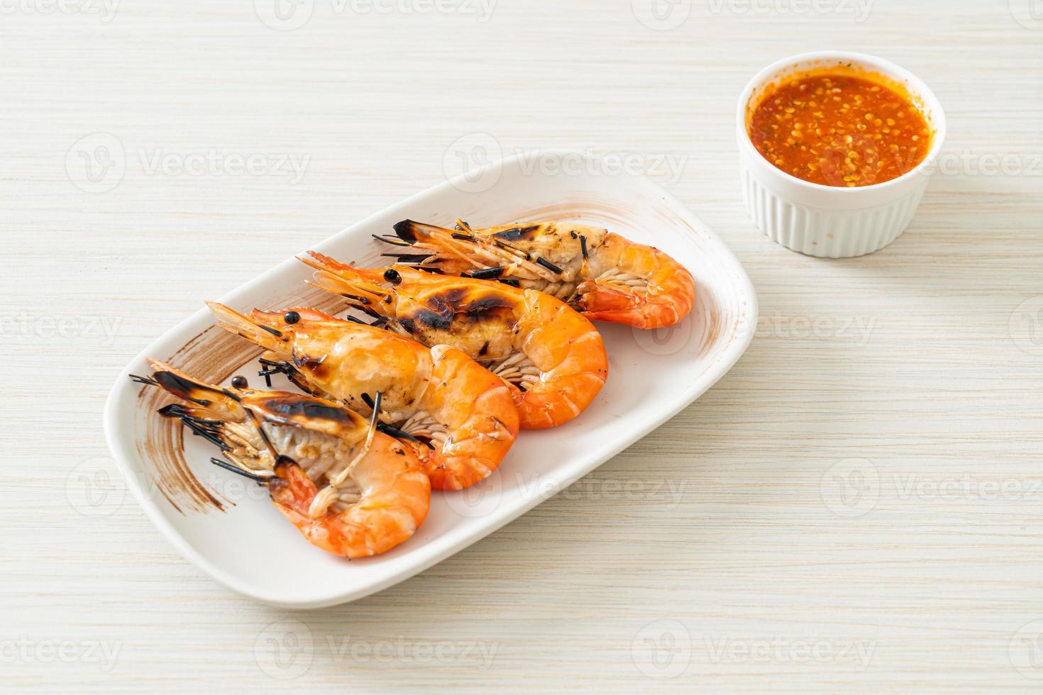 grilled river prawns or shrimps photo