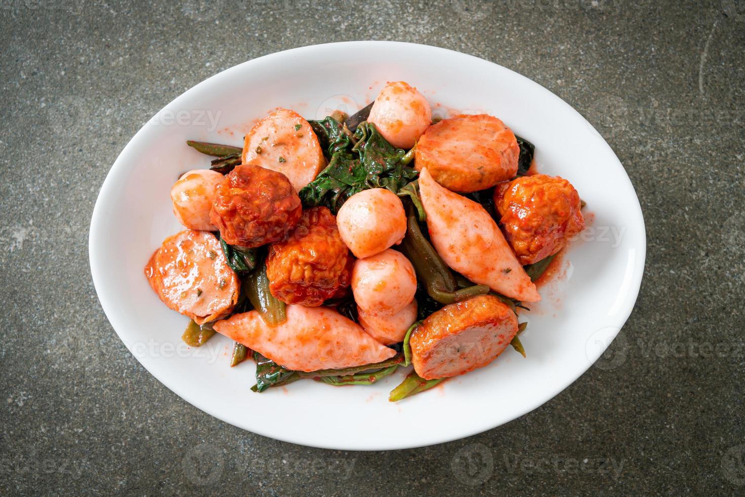 Stir Fried Fish Balls with Yentafo Sauce photo