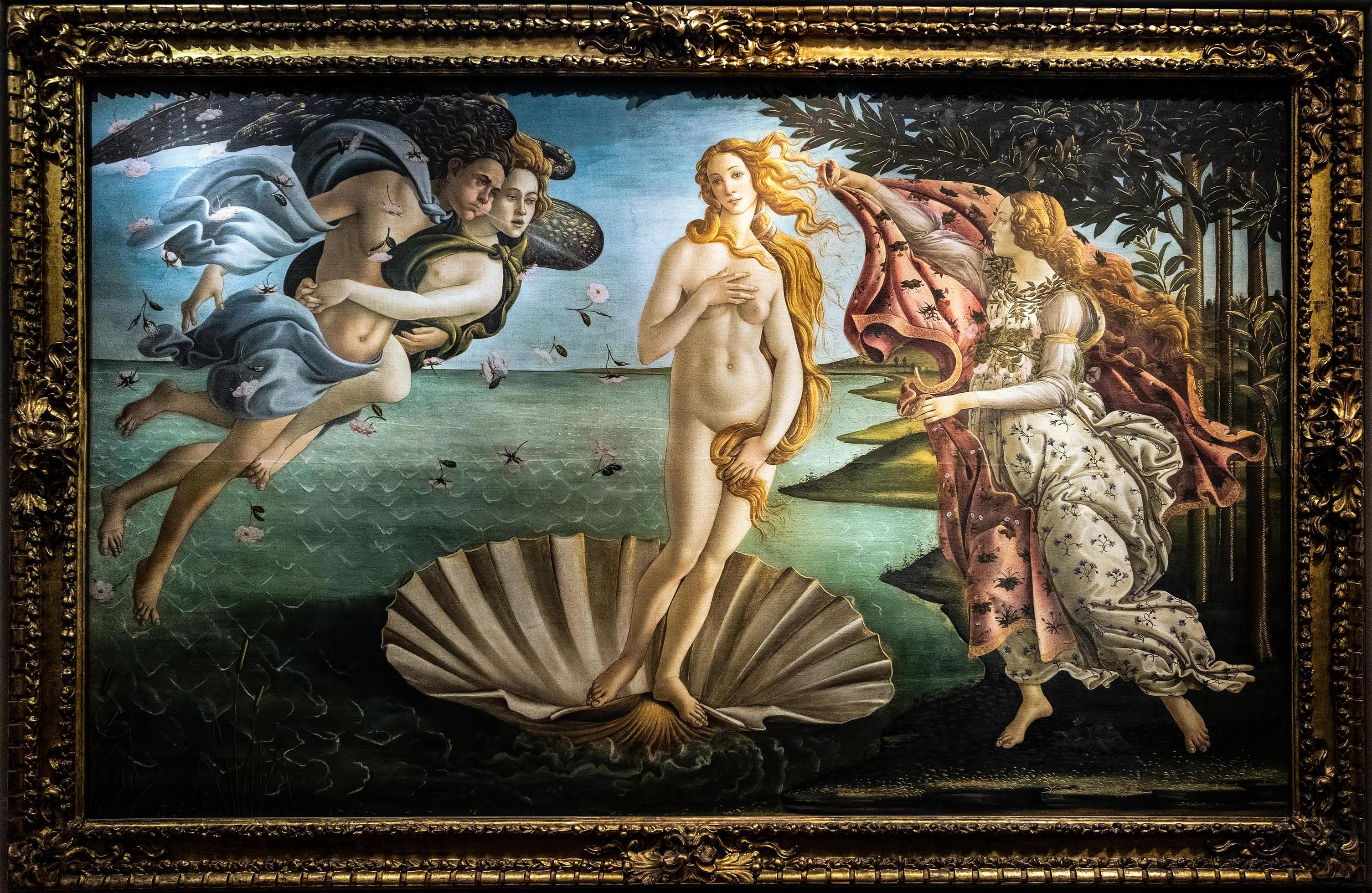 FLORENCE, TUSCANY, ITALY, 2019. The birth of Venus painting