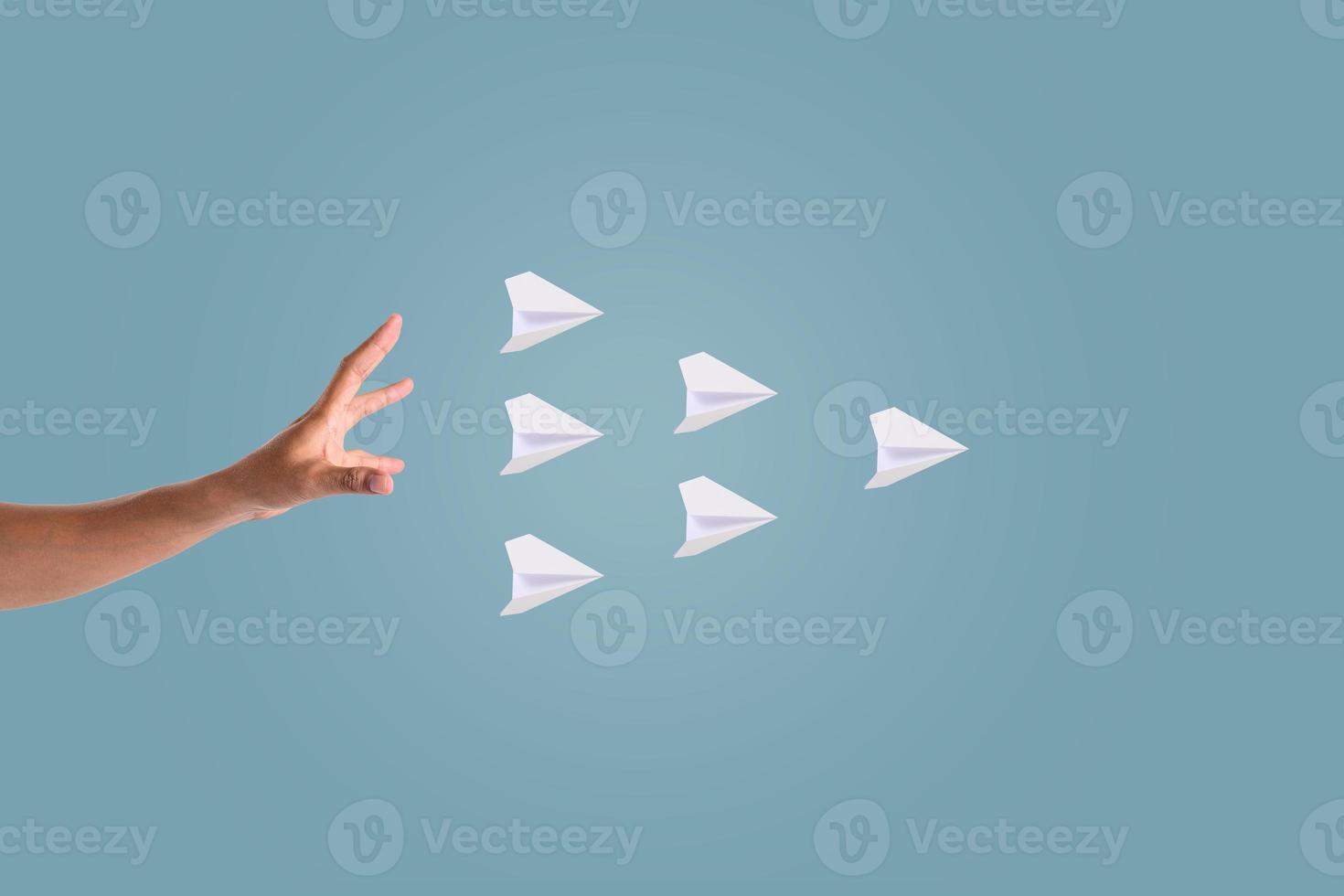 self development at work Rocket shot out of hand like self development Confidently moving forward in work and doing business online concept of success at work photo
