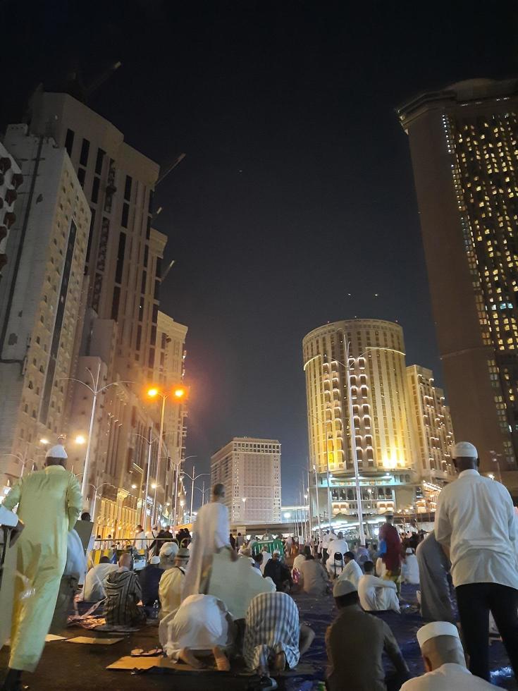 Makkah, Saudi Arabia, April 2021 - Beautiful nights in Makkah during the blessed month of Ramadan. photo