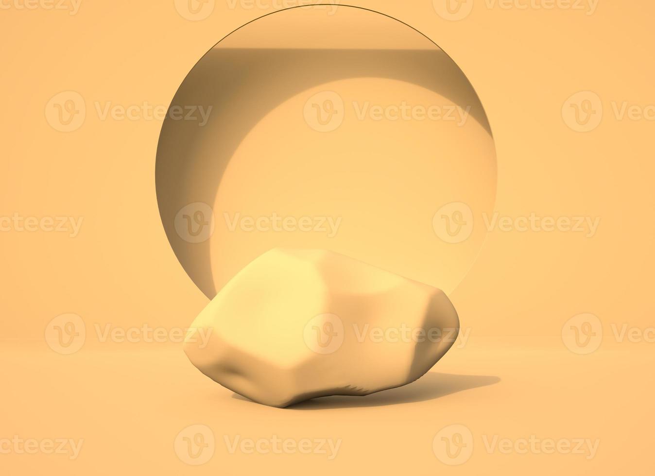 Minimal scene with geometrical forms, podiums in cream background with shadows. Scene to show cosmetic product, Showcase, shopfront, display case. 3d photo
