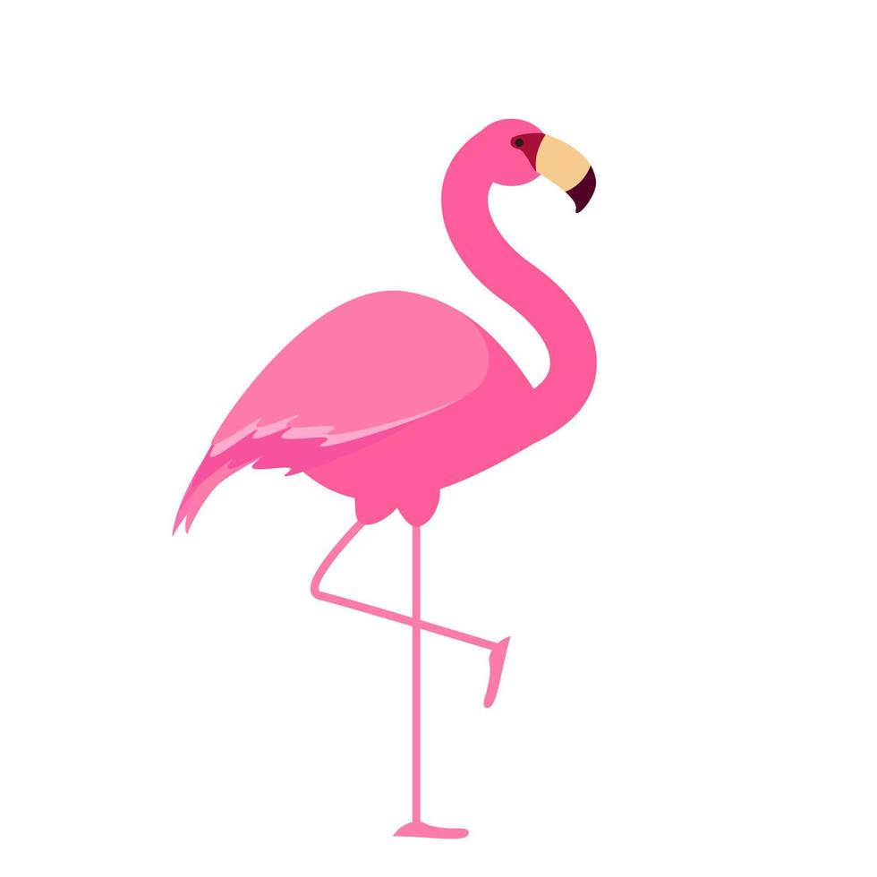 Cute pink flamingo. Vector Illustration