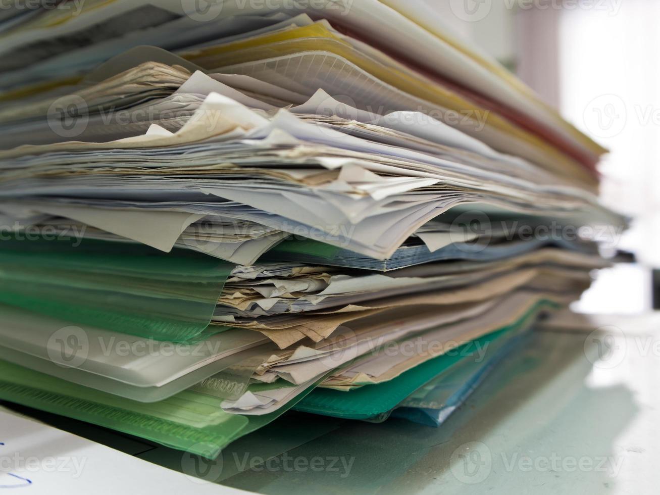 Stacked of paper documents photo