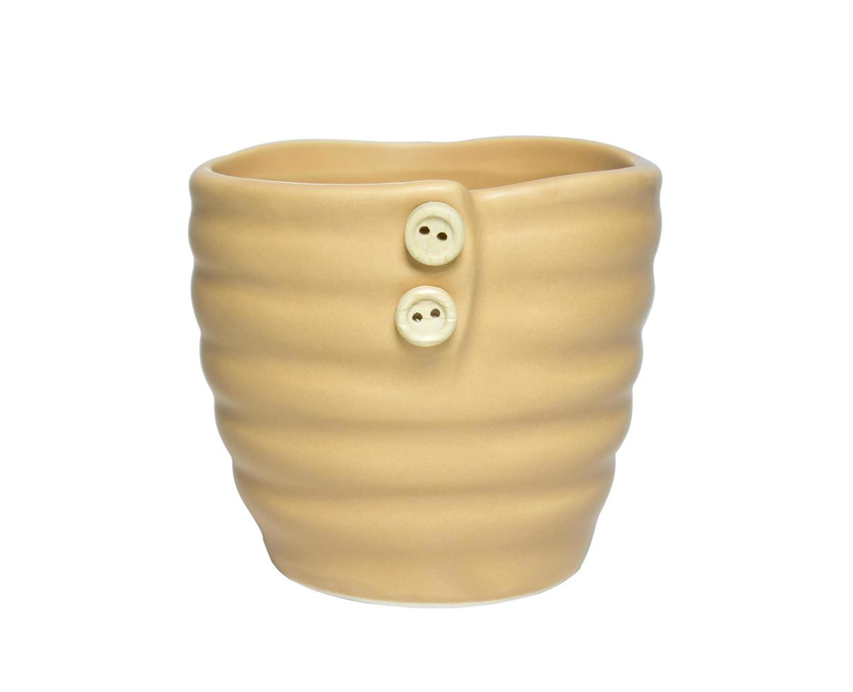 Empty flower pot isolated on white background photo