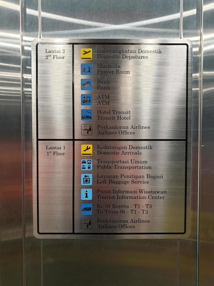 Tangerang, March 30th, 2022-Directions in Soekarno-Hatta Airport photo