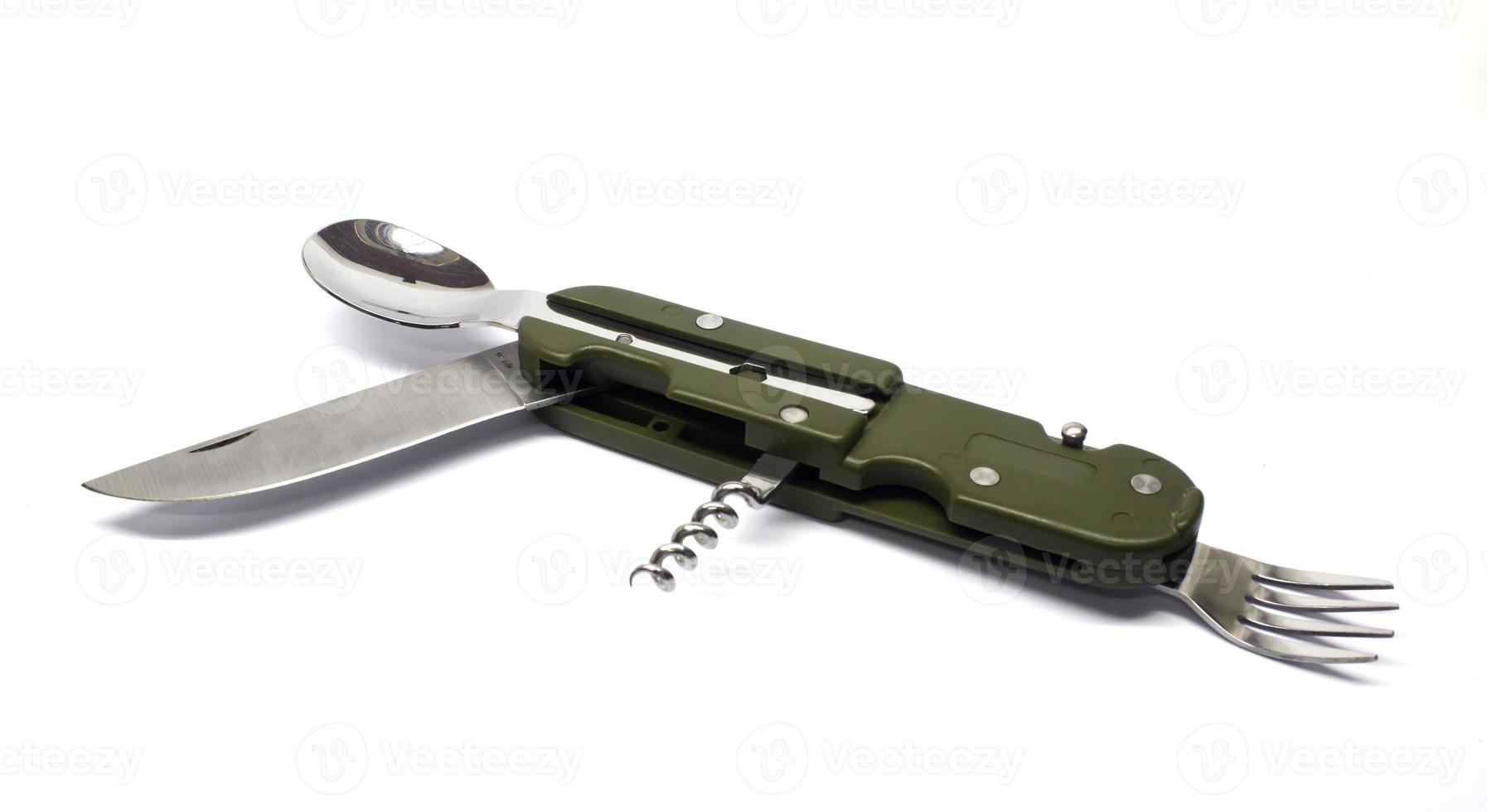 cuchillo utilitario con cuchara y tenedor foto