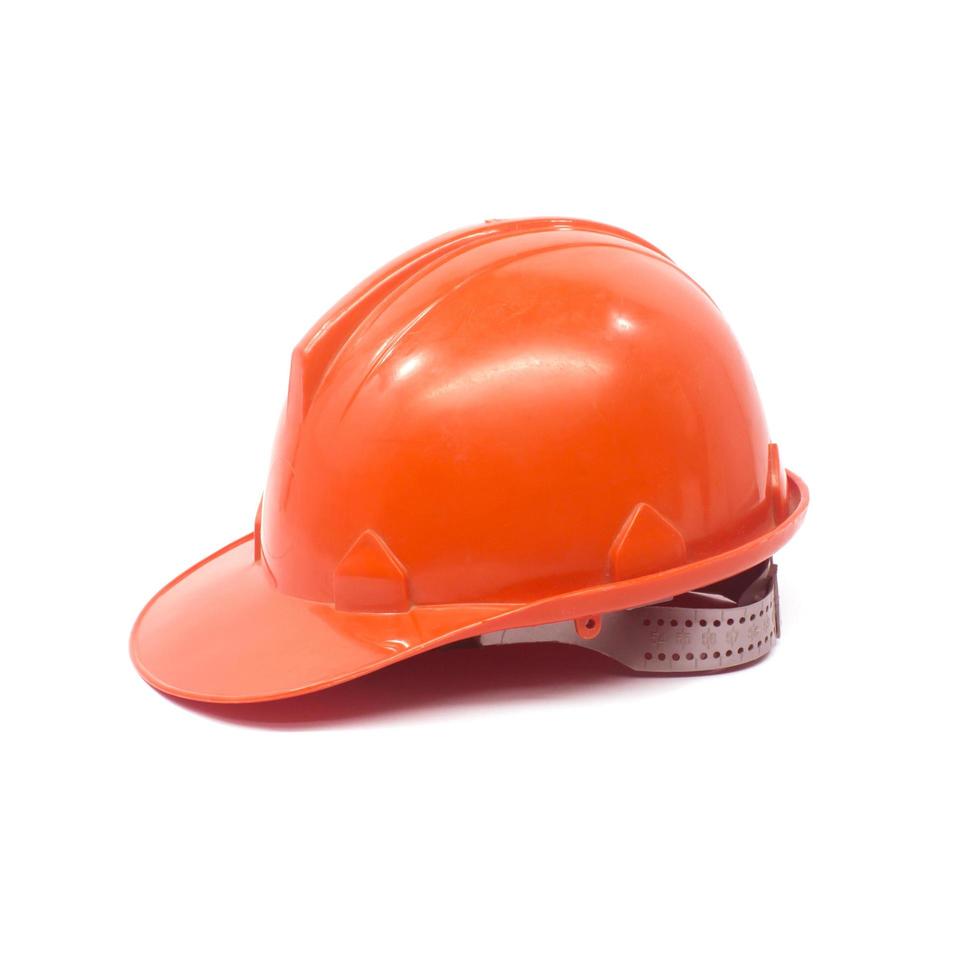 casco de construcción como seguridad en el trabajo. foto