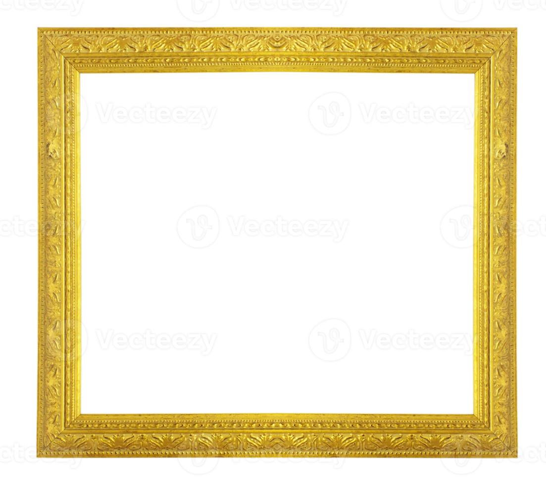 marco dorado sobre un fondo blanco. foto