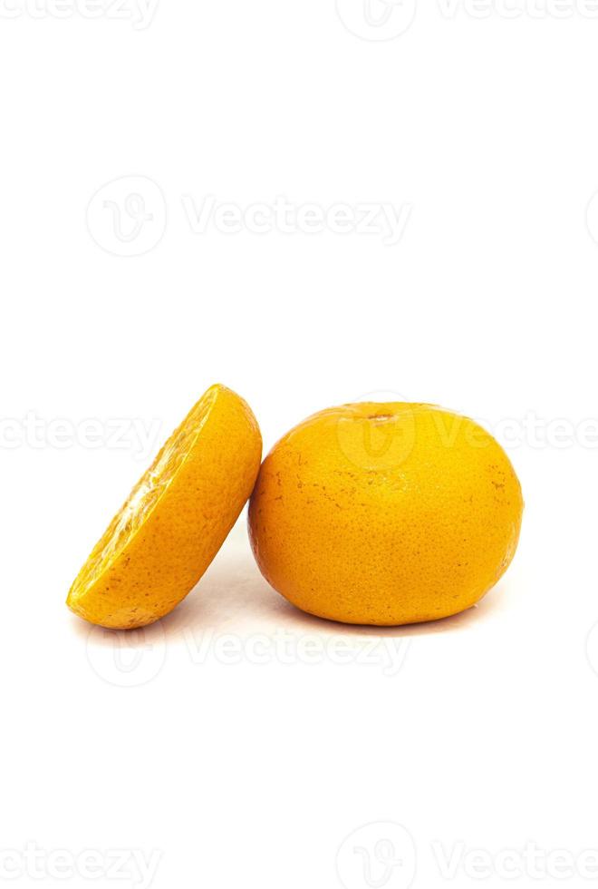 Fresh citrus fruit on a white background photo