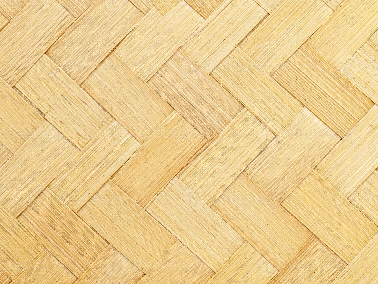 The basketwork surface is handcrafted from bamboo. Can be used for many things photo