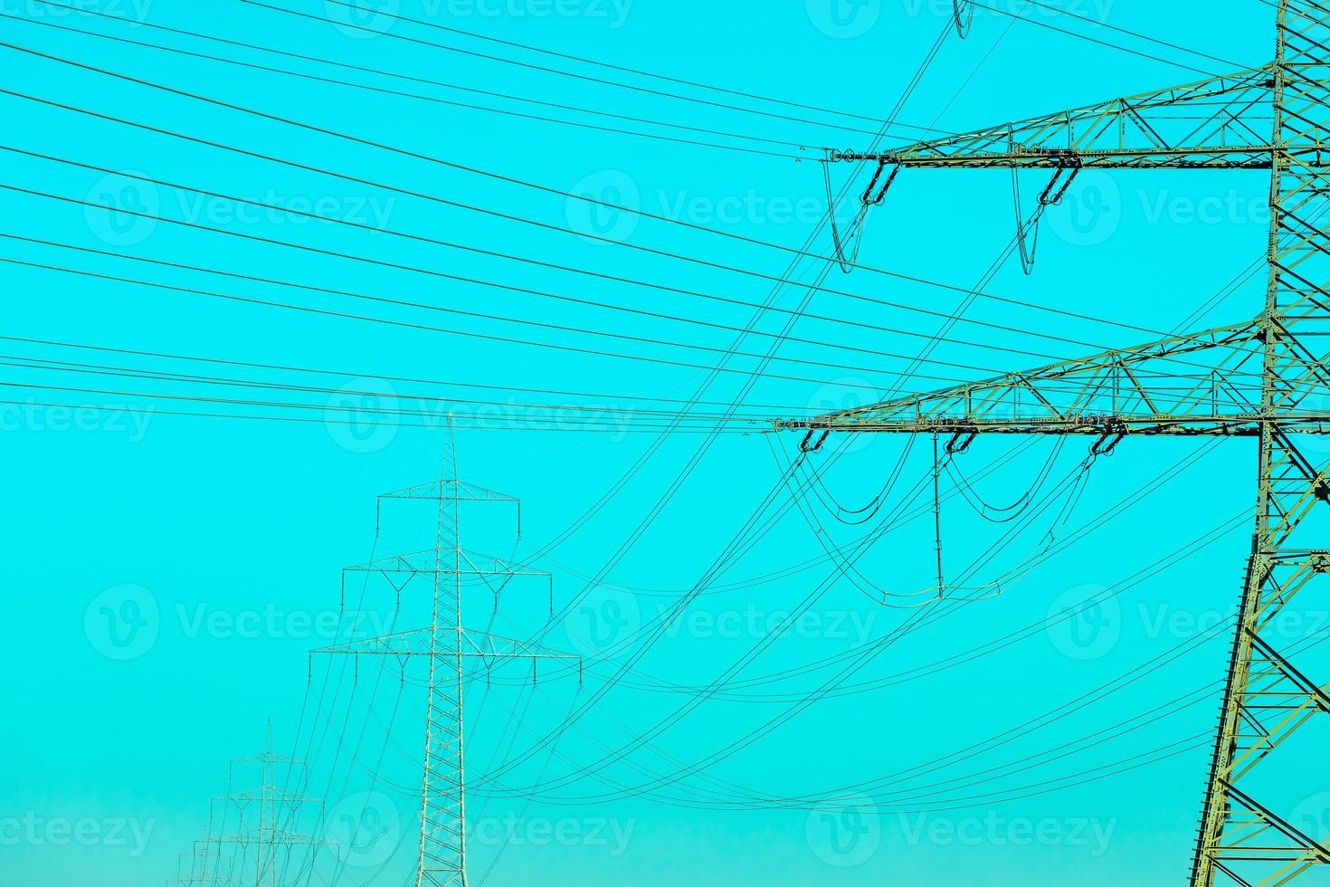 Abstract close up on power grid towers photo