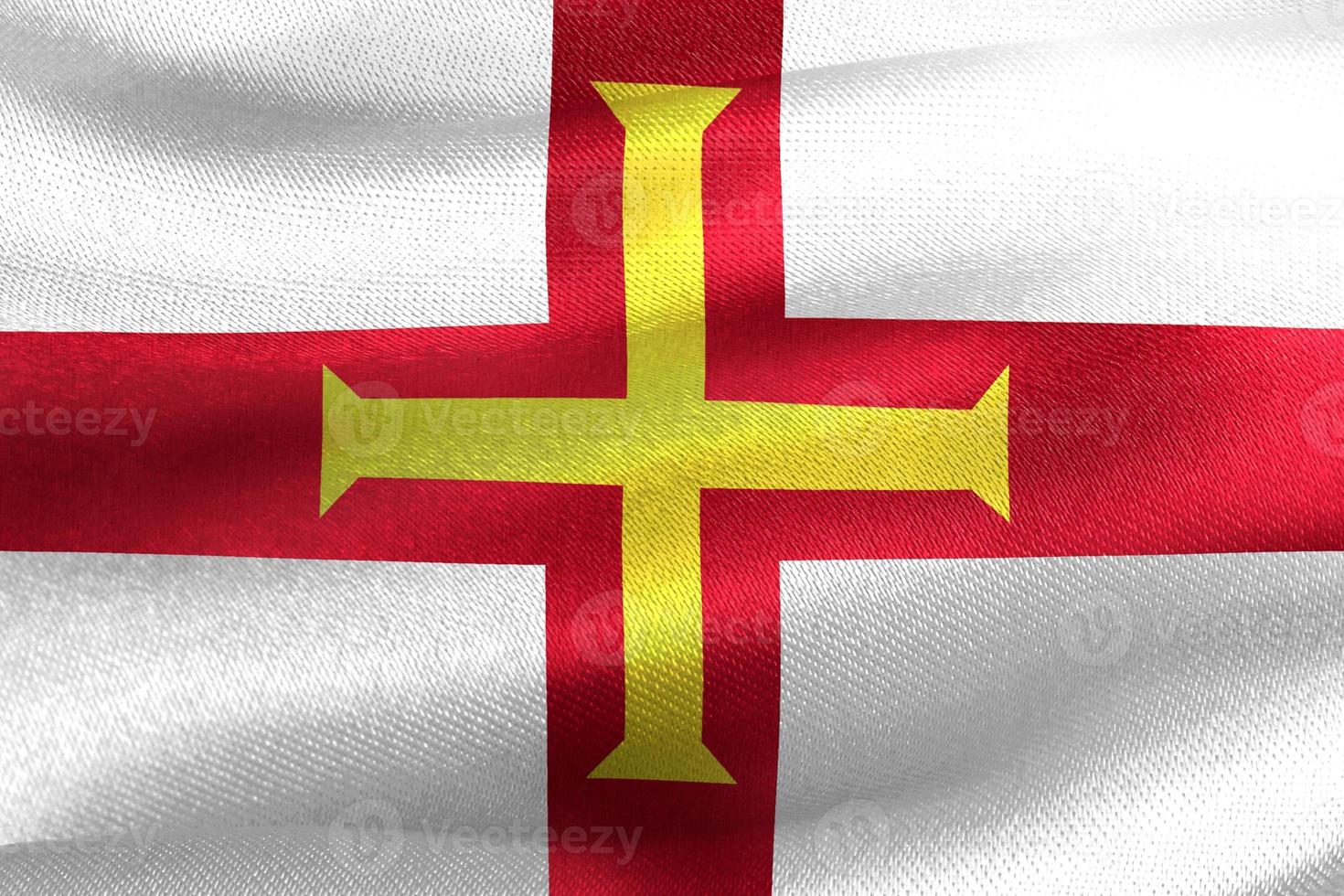 Guernsey flag - realistic waving fabric flag photo