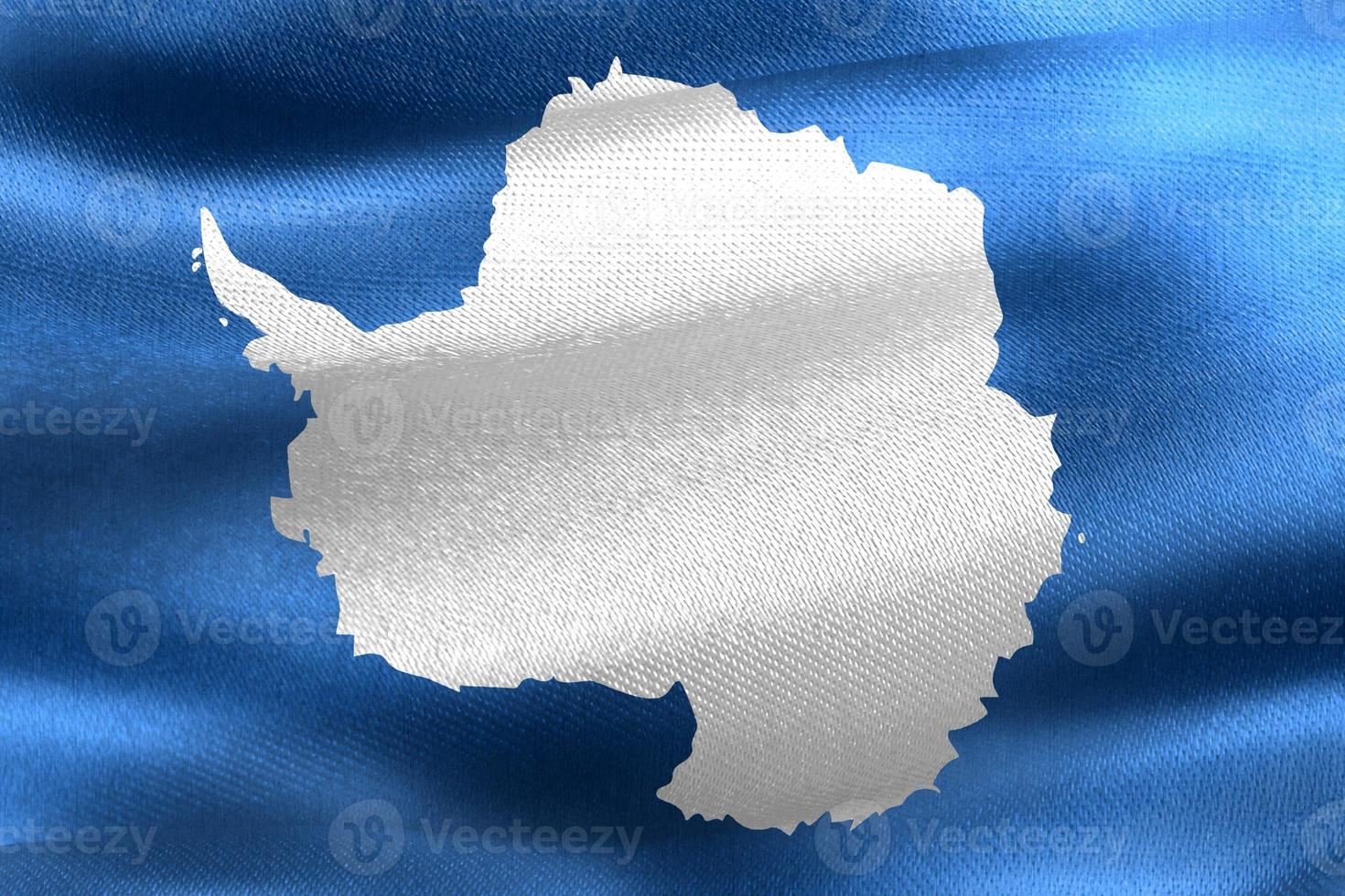 Antarctica flag - realistic waving fabric flag photo