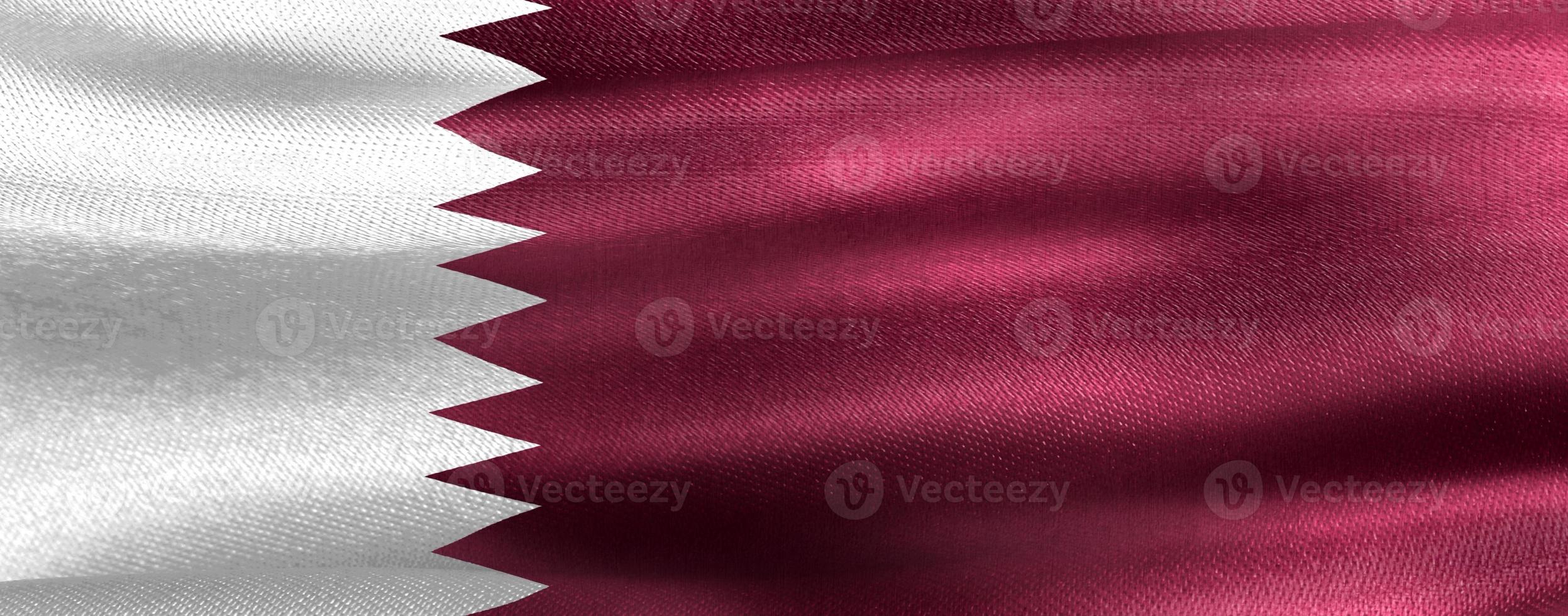 3D-Illustration of a Qatar flag - realistic waving fabric flag photo