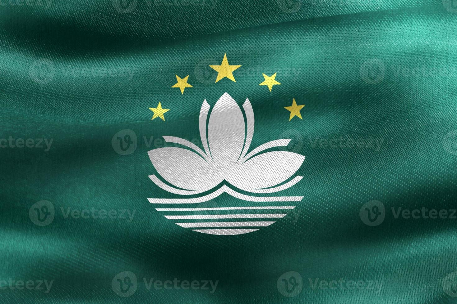 3D-Illustration of a Macao flag - realistic waving fabric flag photo