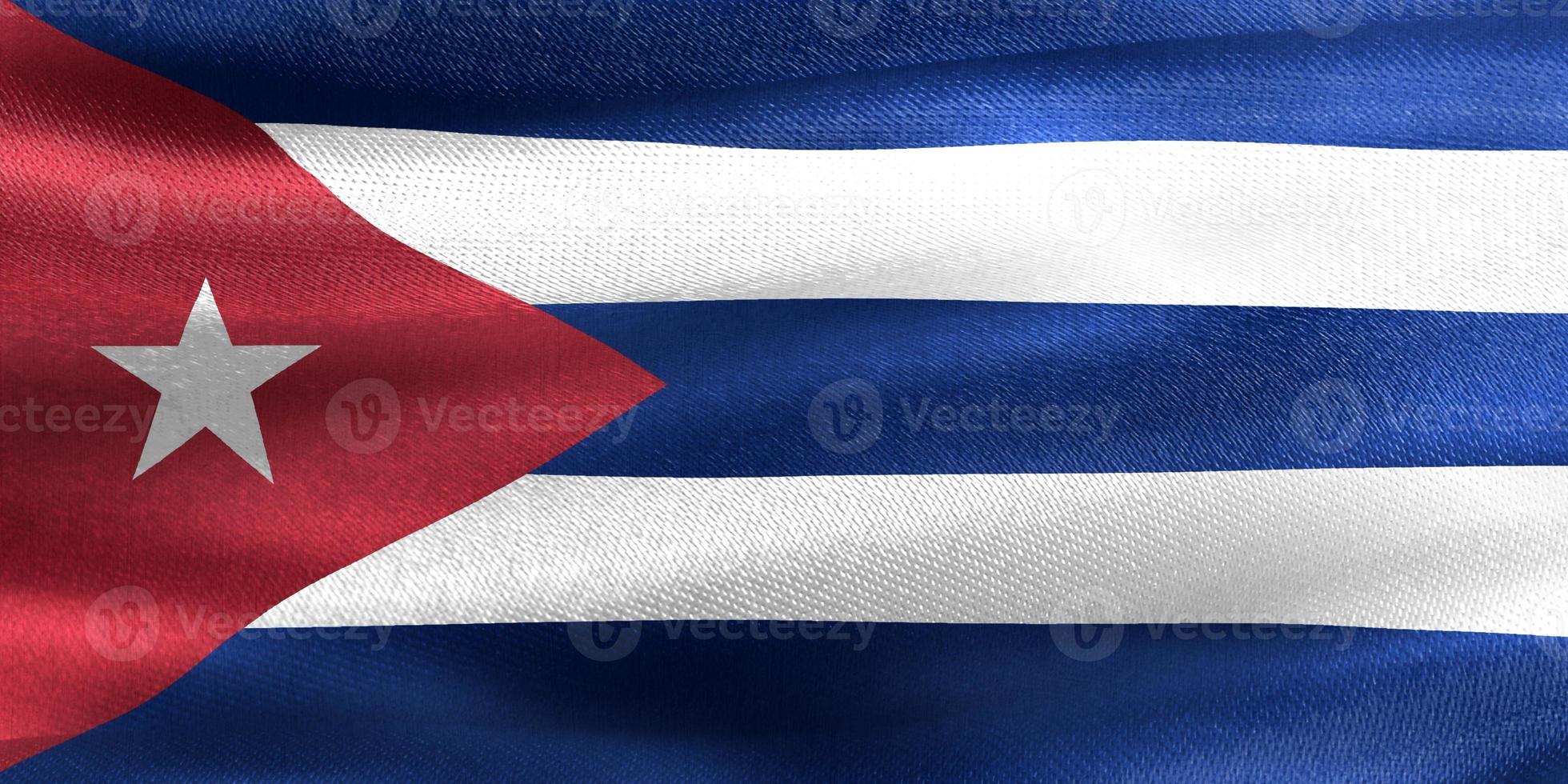 bandera de cuba - bandera de tela que agita realista foto