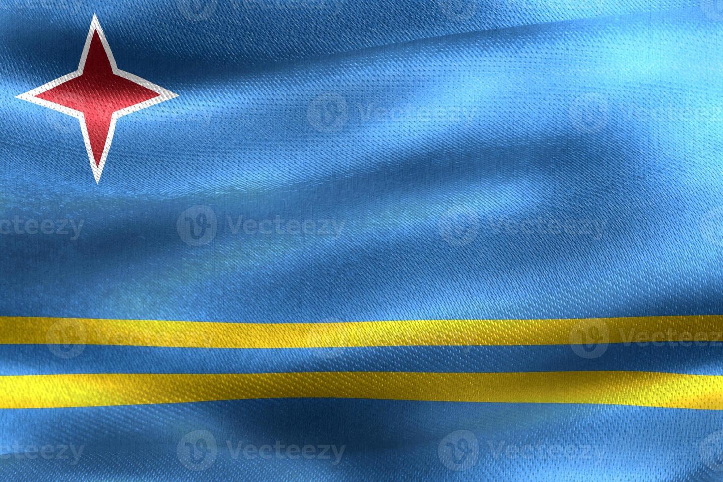 Aruba flag - realistic waving fabric flag photo