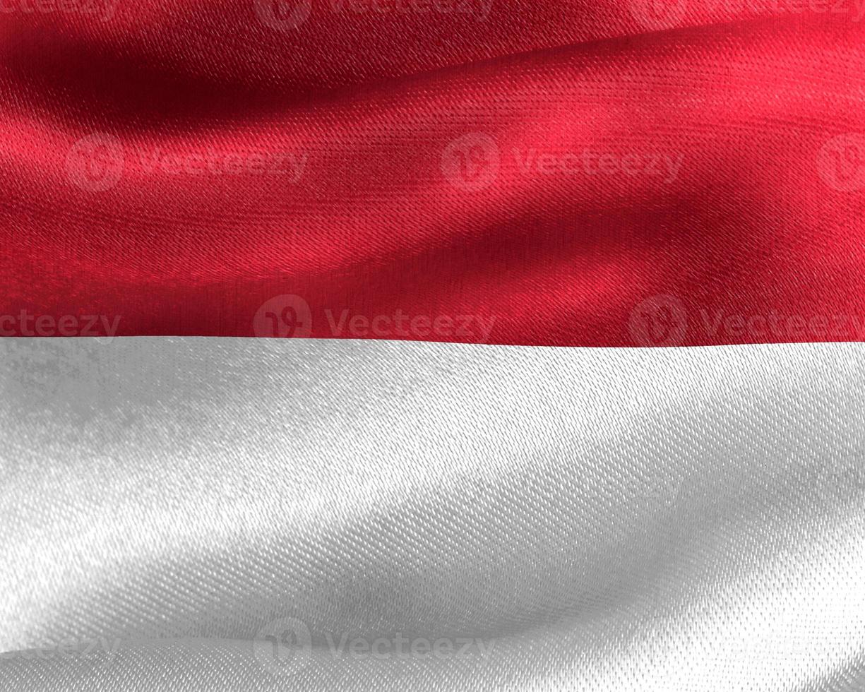 3D-Illustration of a Monaco flag - realistic waving fabric flag photo