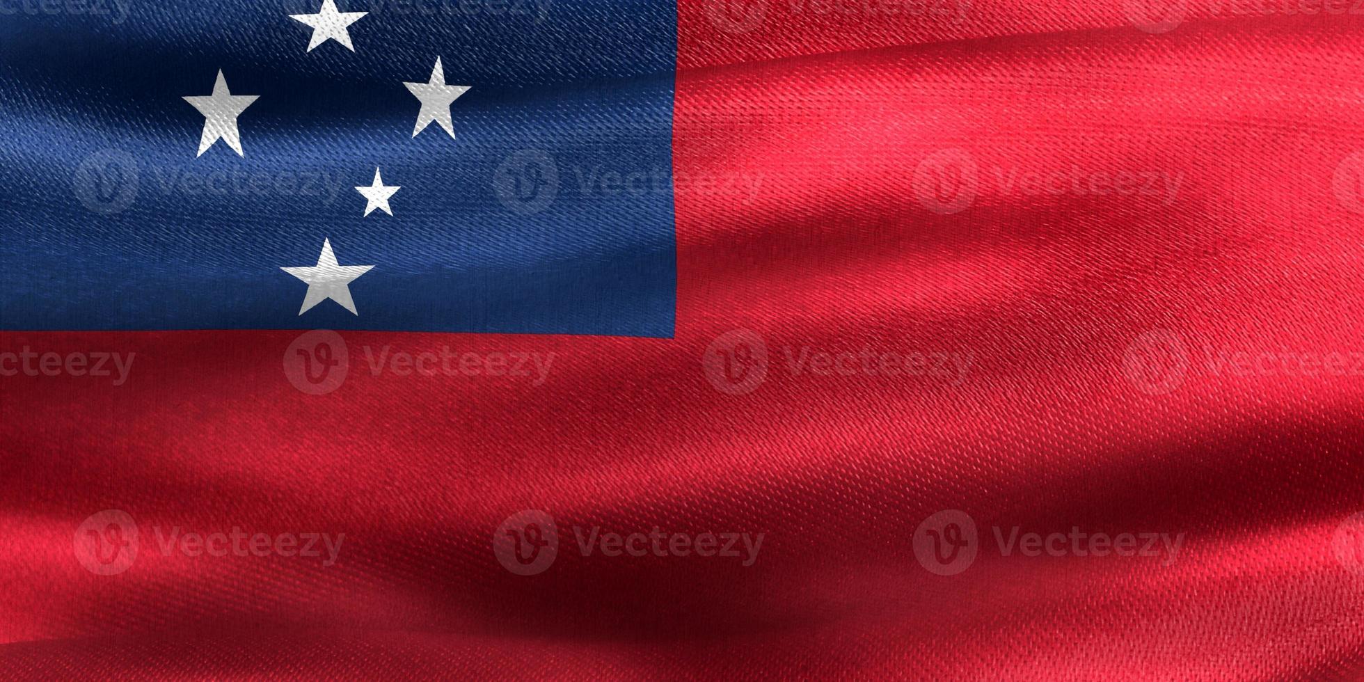 3D-Illustration of a Samoa flag - realistic waving fabric flag photo