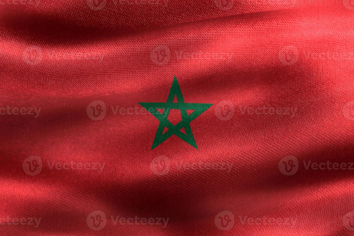 3D-Illustration of a Morocco flag - realistic waving fabric flag photo