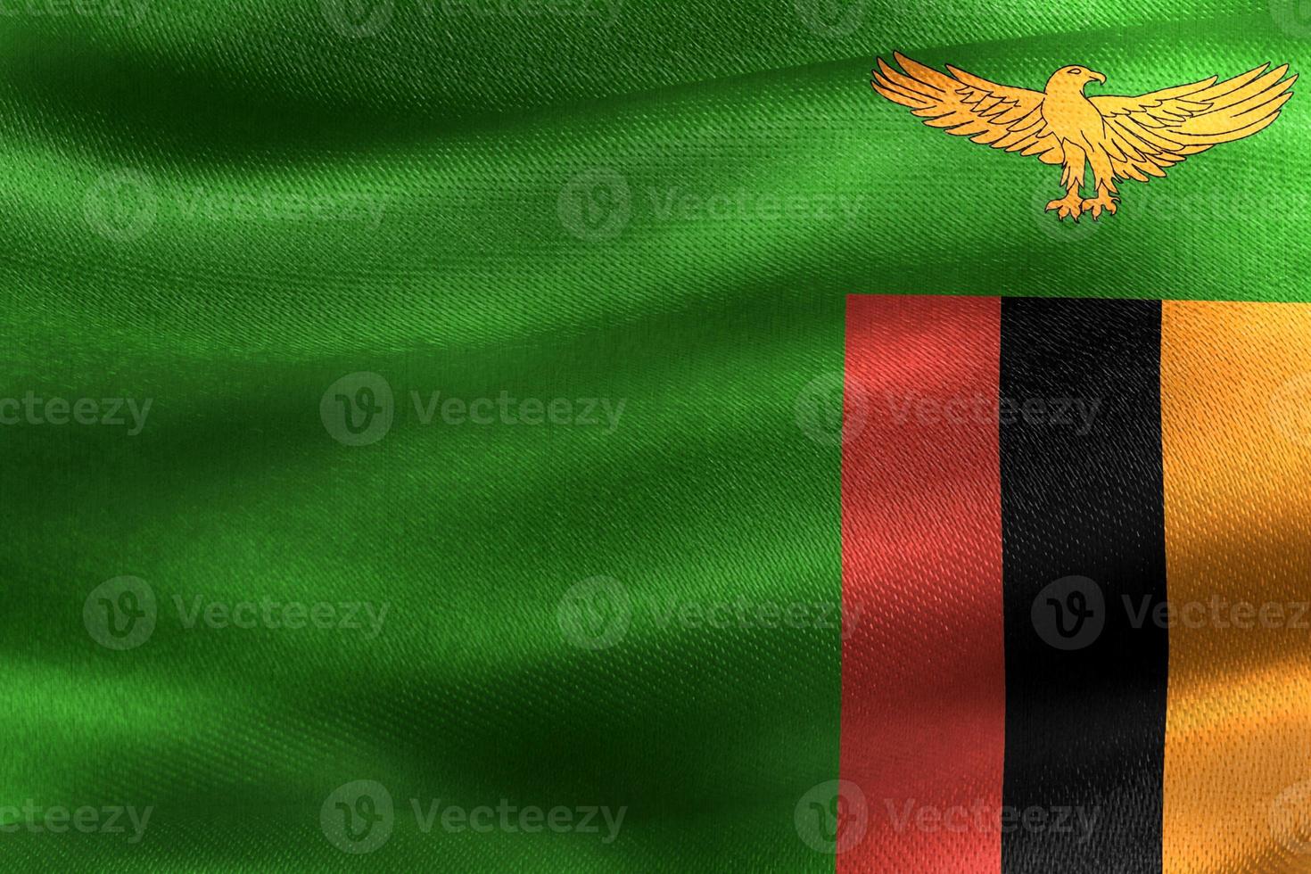 3D-Illustration of a Zambia flag - realistic waving fabric flag photo