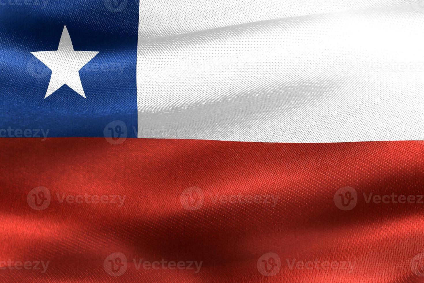 Chile flag - realistic waving fabric flag photo