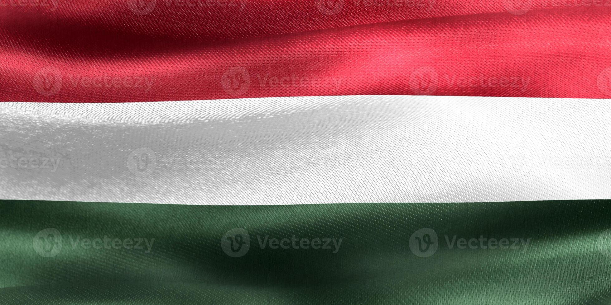 3D-Illustration of a Hungary flag - realistic waving fabric flag photo